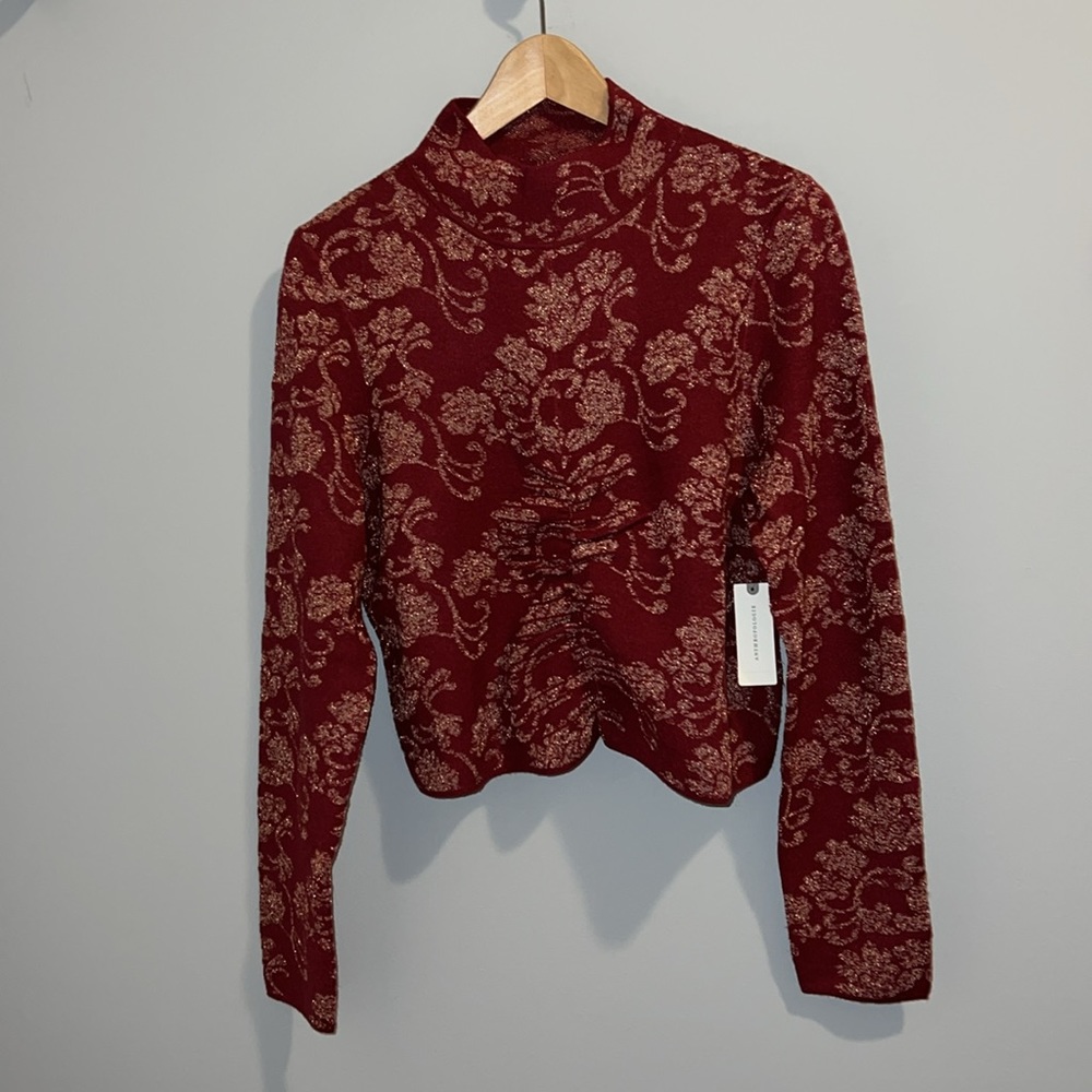 NWTS ANTHROPOLOGIE RUCHED SWEATER (L) - Picture 6 of 14
